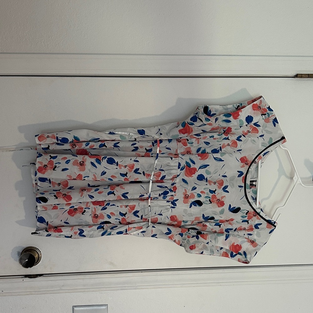 Motherhood Cream Pleated Blouse with Peter Pan Collar